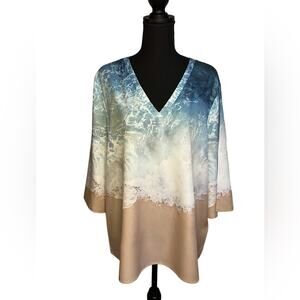 Noracora V Neck Blouse l Beach look Print l XL